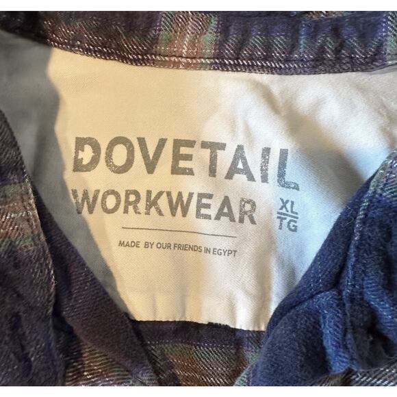 Dovetail Workwear Button Up Plaid Shirt Size XL Men’s Blue - Picture 3 of 8